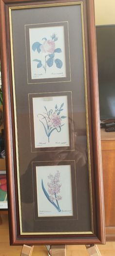 VTG BOMBAY COMPANY Framed Trio Floral Botanical Wall Art Prints