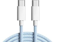 main image for ad Super Fast Charger Cable For Apple iPhone 15 Plus Pro Type C to Type C Braided