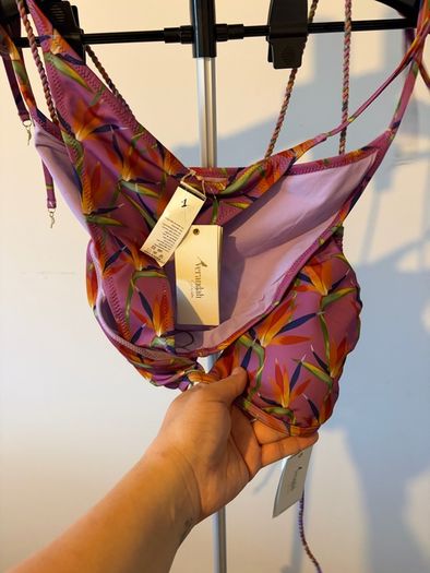 Verandah Swimwear Set  Birds of Paradise Lilac Size L (NEW WITH TAGS)