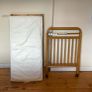 Large Wooden Baby Cot with Mattress | Natural Wood Finish Image 3