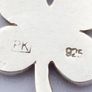 Vintage Signed Lucky Clover Sterling Silver & Cubic Zirconia Charm Image 5