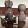 Pair of Vintage Mid Century African Art Hardwood Bust Carvings Image 6