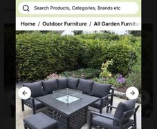 Fire pit table and chairs set