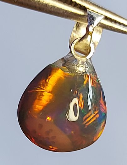 Ethiopian Fire Opal Pendant 2 ct on 925 Silver