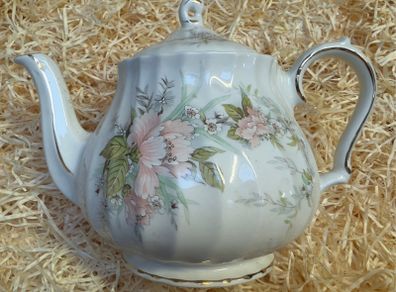 James Sadler Peach & White Flowers Porcelain Teapot
