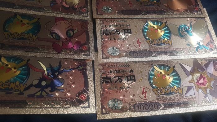 Pokemon Collectible Gold Novelty Money Banknotes Eeveelutions