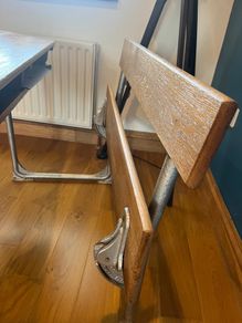 Solid oak school desk