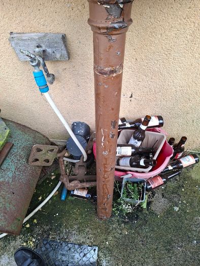 Antique Cast Iron Architectural Salvage Gully Collection & Pipe