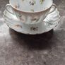 dresden handpainted double handle cups and saucers Image 9