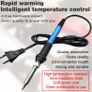 60W Adjustable Temp Soldering Iron Kit Electronics Welding Solder Irons Tool Image 2