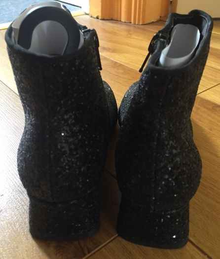 Girls Black Sparkle Boots