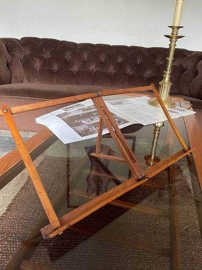 Rare ca 1880 Antique Portable Folding Book Rest Music Stand Campaign Desk Top Wooden