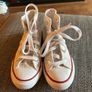 UK 12 white converse hightops Image 3