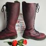 Dr Martens tall zip 20 eye boots knee hole burgundy 1B60 High UK6.5 EU40 US8.5 Image 7