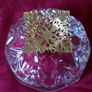 Killarney Crystal Cut Crystal Glass With Number 25 Lidded Jewelry Dish / Bowl With 22 Carat Gold Cover Handle and Footed Base Finishing Made In Ireland Image 8