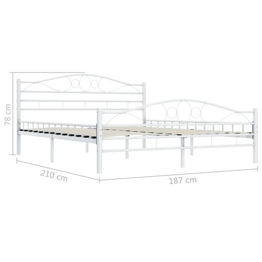 Bed Frame White Metal 180x200 cm
