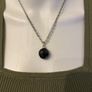 Chain necklace with black stone pendant Image 2
