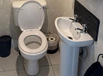 Toilet and small sink