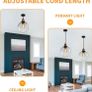 Vintage Glass Pendant Light, Industrial Ceiling Lights with Clear Ball Glass Light Shade, Adjustable Pendant Lighting for Kitchen Island Dining Room Bedroom MULTIPLE STYLES AVAILABLE (FREE POSTAGE) Image 5
