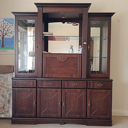 Traditional Rossmore Two-Piece Breakfront Secretary Display Cabinet