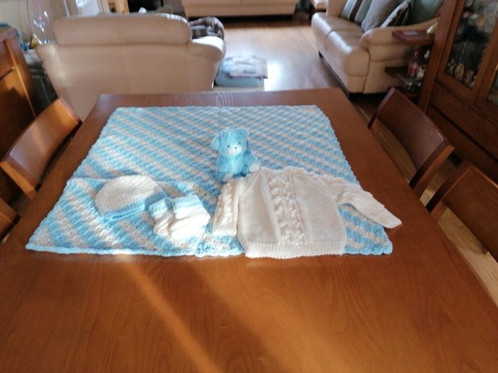Baby Boy REDUCED Hand Knit Gift Set