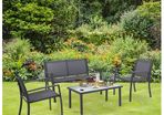 4-piece Garden furniture sets for indoor and outdoor use Garden lounge with tea table, sofa and chairs  Black