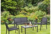 4-piece Garden furniture sets for indoor and outdoor use Garden lounge with tea table, sofa and chairs  Black