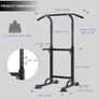 Pull Up & Dip Station Dip Stand freestanding, Height Adjustable Exercise Equipment Fitness Workout Station Pull Up Bar frame for Home Gym Image 3