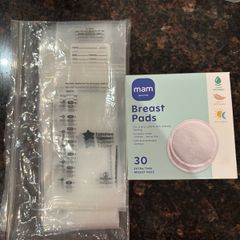 Breast pads and breastmilk bags new