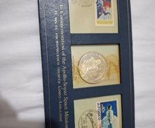 Sterling Silver Proof Coin and Stamps-  Apollo Soyuz Mission - 1975 Partners in Space