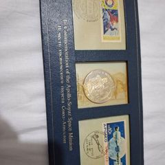 Sterling Silver Proof Coin and Stamps-  Apollo Soyuz Mission - 1975 Partners in Space