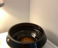 Gorgeous tinted glass asymmetrical decorative bowl