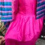 80s Vintage handmade dress with striped bolero jacket Image 4