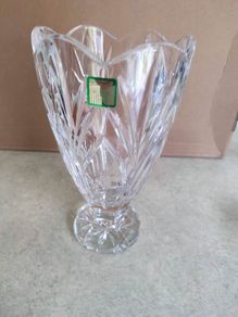 Waterford Marquis Crystal 8 inches Canterbury Vase Scalloped Edge  made in Poland.