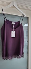 SAVIDA burgundy lace detail cami Sz 12 UK - Bnwt Rrp 30