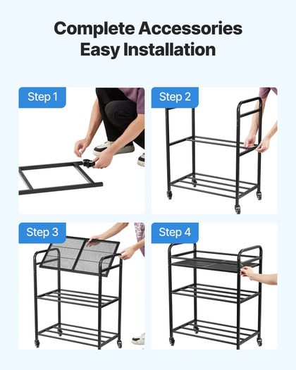 3D Printer Filament Storage Rack 3 Tier Heavy Duty Storage Shelf, Rolling Filament Spool Holders Racks with Wheels, Filaments Organzied for 3D Printing Station, Office, Workshop (Shelf Only)