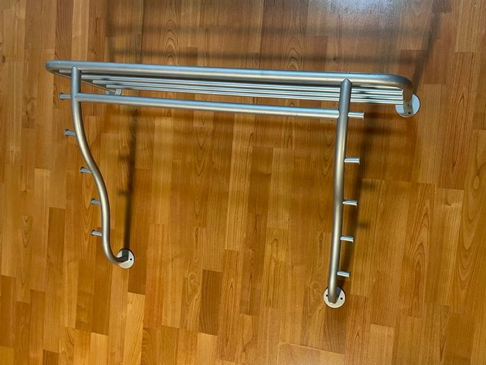 Gray metal coat rack