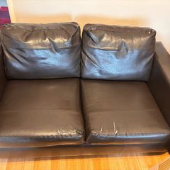 Free faux leather black 2 seater sofa