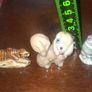 Solid Porcelain Miniature Figurines of Tiger, Poodle and a Seated Panda, possibly from Japan, in good condition, postage available or collection Image 5