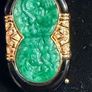 14k gold and curved jade with diamond necklace Image 2