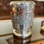 Antique Late Victorian Heavy Silver Plate Dragonfly Posy Motif Vase or Cup Image 7