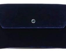 LK Bennett Dora navy velvet clutch bag
