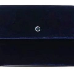 LK Bennett Dora navy velvet clutch bag