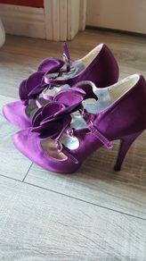 Purple satin shoe