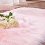 Faux Sheepskin Rug,Soft Fluffy Rug for Bedroom Floor Sofa Living Room Area Rug Rectangle (Pink, 27.5 x 53.1 inch) Image 5