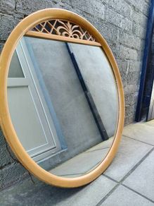 Large Round Mid Century Mirror