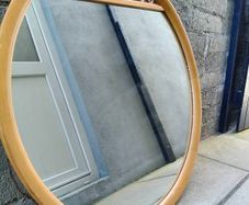 Large Round Mid Century Mirror