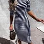Pencil Dress With Stripes Image 6