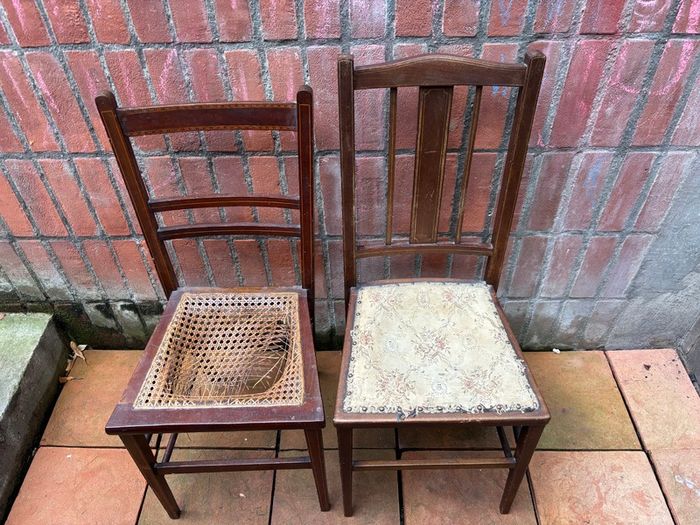 Edwardian-style mahogany bedroom side chairs