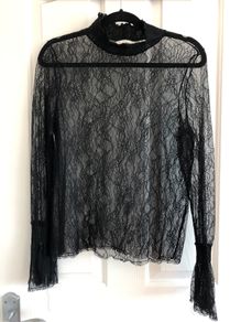 Black Lace Top Size 10 Oversize | Halloween Party